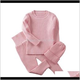 Sets Baby, Kids & Maternity Drop Delivery 2021 3Pcs/Set Spring Autumn Winter Baby Girl Clothes Knit Ribbed Sweater Boys Sweaters Pants Hats C