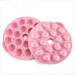 silicone bake molds QuickDone 18 Holes Silicone Lollipop Mold Chocolate Ball Cake DIY Baking Mould Soft And Durable bake gadget