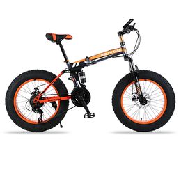 wolf's fang bicycle Fat Bike 21/24 speed folding mountain bikes Fat Tyre Bikes 20x4.0 inch Women's Children's Road Snow Bicycle