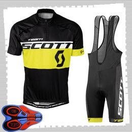 SCOTT team Cycling Short Sleeves jersey (bib) shorts sets Mens Summer Breathable Road bicycle clothing MTB bike Outfits Sports Uniform Y21041484