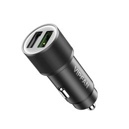 Metal 30W Car Fast Charger QC4.0 PD3.0 Dual USB Super Charging Compatible For Samsung HUAWEI Including Package DC-C9