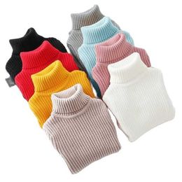 VIDMID Boys girls winter new high neck knitted sweater without cashmere children's bottom sweaters P5126 Y1024