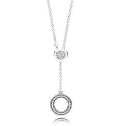 NEW 2021 100% 925 Sterling Silver Classic Round Logo Double Necklace Fit DIY Original Fshion Jewelry Gift 11112