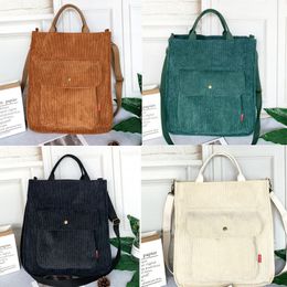 50pcs Messenger Bags Women Corduroy Large Capacity With Pouch Crossbody Bag Mix Color