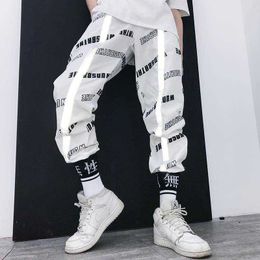 Men's Cool Patchwork Harajuku Joggers - Hip Hop Harem Pants for Casual Streetwear and printed sweatpants (X0615)