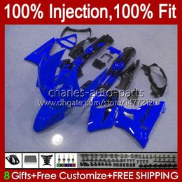 Injection Fairing For KAWASAKI NINJA ZZR400 ZZR600 blue glossy new ZZR-400 ZZR-600 93 94 95 96 97 98 99 00 Bodywork 84HC.151 ZZR 400 600 01 02 03 04 05 06 07 1993-2007 OEM Bodys