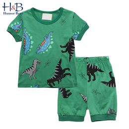 Boys Summer Clothing Sets Fashion Cotton Cartoon Short Sleeve+Shorts 2PCS Cute Baby Kids Children Clothes 210611