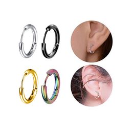 Hiphop Hoop Earrings Diameter 8/10/12/14/16/20mm Gold Color Tiny Cartilage Earring Piercing Accessory Trendy Small Female Hoops For Men birthday Gift