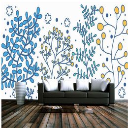cute wall papers Australia - Wallpapers Cartoon Hand Painted Mural Wallpaper For Kids Room Custom Wall Papers Home Decor Cute Po Living