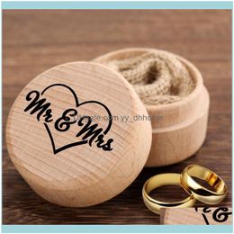 Bags Packaging & Display Jewelrypersonalized Mr Mrs Wooden Ring Bearer Box Wedding Jewellery Trinket Storage Container Holder Boxes Gifts Mari