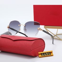 Brand Fashion Sunglasses for Women Rimless Horn Classic Design Polarised Luxury Glasses with Logo