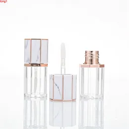 5ml Empty Lipgloss Tube Octagon Clear Bottle Lip Balm/Gloss Container With Marbling Lid Lipstick container Makeup ccosmetic tubegood qty