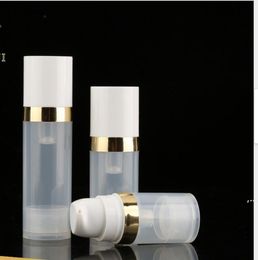 Packing Bottles new Empty 10ml Airless Pump Lotion Clear Airless for Cosmetic with Silver Gold Line RRF12890