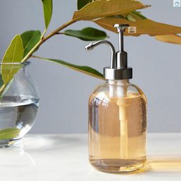 Bath Accessory Set Nordic Glass Lotion Bottle Home Bathroom Liquid Soap Shampoo Pump Shower Gel Holder Empty Container