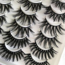 25CM Fluffy Mink Eyelashes 6D Eyelash 20 Pairs Eye Handmade Individual False lashes Soft Natural Long Thick Makeup Tools