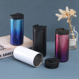 Creative vacuum coffee cup Mugs with cover men's and women's fashion car double-layer 304 stainless steel insulated cup