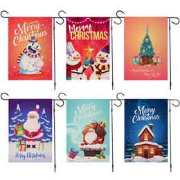 Christmas Series Banner Flags Courtyard Festival Decoration Double Sided Printing Garden Flags