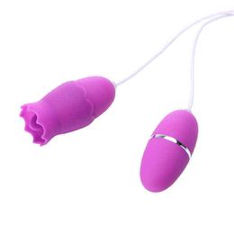 Nxy Usb Charging Tongue Licking Double Egg Skipping Women's Electric Masturbation Massager Fun Products 1215