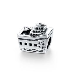 100% 925 Sterling Silver Little Cruise Ship Charms Fit Pandora Original European Charm Bracelet Fashion Women Wedding Engagement Jewelry Accessories