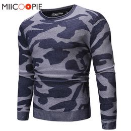 pullover sweater men fashion Camouflage print slim fit pull homme Autumn Winter Brand O-Neck male camo knitted sweater jackets Y0907