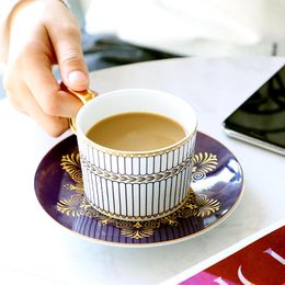 Ceramic Coffee Cup Saucer Set European Afternoon Tea Porcelain Teacup Bone China Cups Saucers Home Office &
