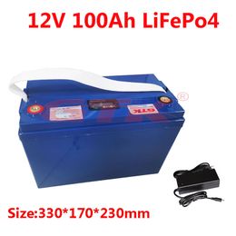 GTK lifepo4 12v 100ah battery pack rechargeable bateria litio for electric tricycle power boat inverter battery + Charger