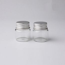 20ML Clear Glass Empty Bottles Aluminium Screw Cap Message Wishing Candy Makeup Cosmetic Sample Bottles Jar Essential Oils Vial