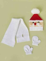 Baby Christmas Knitted Hat & Gloves & Scarf SHE