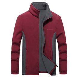 Men's Fleece Jacket Autumn Spring Large Size Big and Tall Men Clothing Liner Cardigan Plus Coat Male 9XL 8XL 7XL 6XL 211214