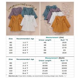 Toddler Kids Baby Girl Cotton Linen Party Casual Dress Casual Long Sleeve Children Girl Clothes Sundress Q0716