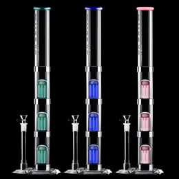 14mm Female Original Aurora LTQ Vapor Detachable Hookahs With Triple Perc Pecolator Glass Bongs Zinc Alloy Bottom LED Glow In The Night Dark Dab Rigs WP2231