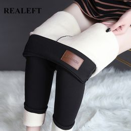 Winter Thick Warm Women's Pant Black Skinny Velvet Wool Fleece Leggings Female Trousers Cashmere Plus Size 210428