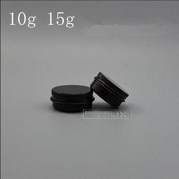 10g 15g Black Aluminum Empty Lucifugal Flat Bottle Jar Cream Eye Gel Lip Pomade Empty Cosmetic Containers