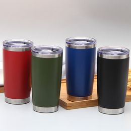 20oz Vacuum stainless steel thermos Mug outdoor Portable Car Fashion Thermostatic Tumbler with lid master Cug gift Customization HH0009-sea delivery