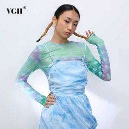 Print Vintage Shirt For Women O Neck Long Sleeve Hit Colour Casual Designer T Shirts Female Spring Fashion Style 210531