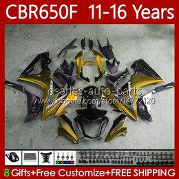 Body Kit For HONDA CBR 650F CBR650F 11 12 13 14 15 16 Fairings 73No.98 CBR 650 CBR650 Gold black F 2011-2016 650CC CBR-650F CBR-650 2011 2012 2013 2014 2015 2016 Bodywork