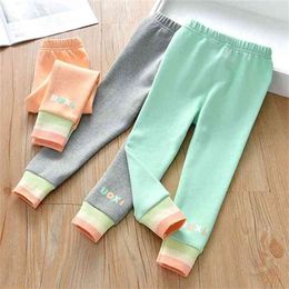 Girls' leggings spring and autumn summer cotton children's trousers western style girl thread cartoon wild P4519 210622