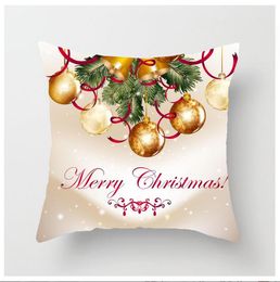 Christmas Pillow case 3D printings Christmas Burlap pillow cover Shams Linen Square Throw Pillowcases Cushion Covers for Bench