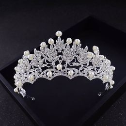 Wedding Crown Fashion Bridal Headpiece Hair Accessories Pearl Tiaras Head Jewelry Rhinestone Headband