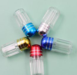 2ML Mini Clear Plasitc Bottle With Metal Cap Small 1Pcs Box Case Tube Container fast ship