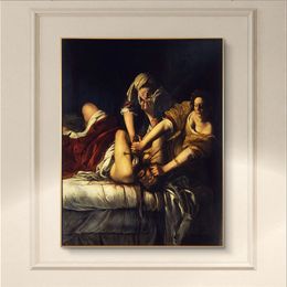 Judith Beheading Holofernes (Artemisia Gentileschi Gloss) Canvas Poster Decoration Painting