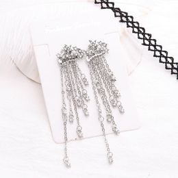 tassel thread earrings UK - Stud Earrings For Women Korean Vintage Glossy Arc Bar Long Thread Tassel Drop Gold Geometric Fashion Jewelry Hanging Pendientes Gifts