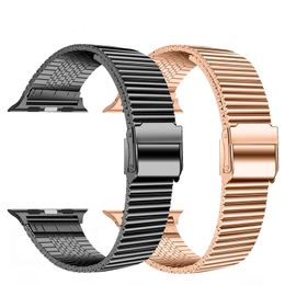 Luxury Stainless Steel Strap For Apple Watch Ultra 49mm band 41mm 45mm Watchband iWatch Series 8 7 SE 6 5 3 Bands 38mm 42mm 40mm 44mm Bracelet Correa