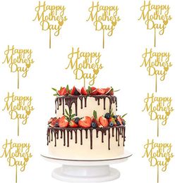 Mothers Day Cake Toppers Acrylic Cupcake Insert Cards Birthday Party Decoration Fruit Dessert Ornament Supplies