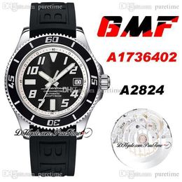 GMF 42mm Special A1736402 ETA A2824 Automatic Mens Watch Black Dial White Inner Number Markers Rubber Strap Watches Super Edition PTBL Puretime A05