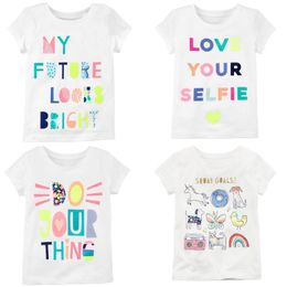 White Character Baby Girl Clothes Cute Children Outfits Newborn T Shirts Girls Tops Fashion 100% Cotton Colorful T-Shirt 0-2Year 210413