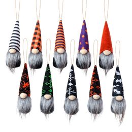 Party Supplies Halloween Gnome Hanging Ornaments Handmade Plush Scandinavian Tomte Doll Home Decorations Pendant Kid Gift XBJK2108