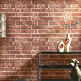Обои винтажные 3D -кирпичная роспись обои ролл Старая каменная стена бумага для ресторана Кафе Домашнее украшение папель де Парде 10м