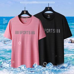 Sport Running T-shirt Men Graphic Letter Printed Woman Tshirts Summer Oversized Streetwear Men Clothing Thin Breathable Tee 8xl 210601