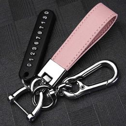 Women's Jewellery Luxury Metal Leather Self-defense Car Key Keychain Holder Gift for Mom Men's Gadgets Car Keychain Ladies Luxury G1019